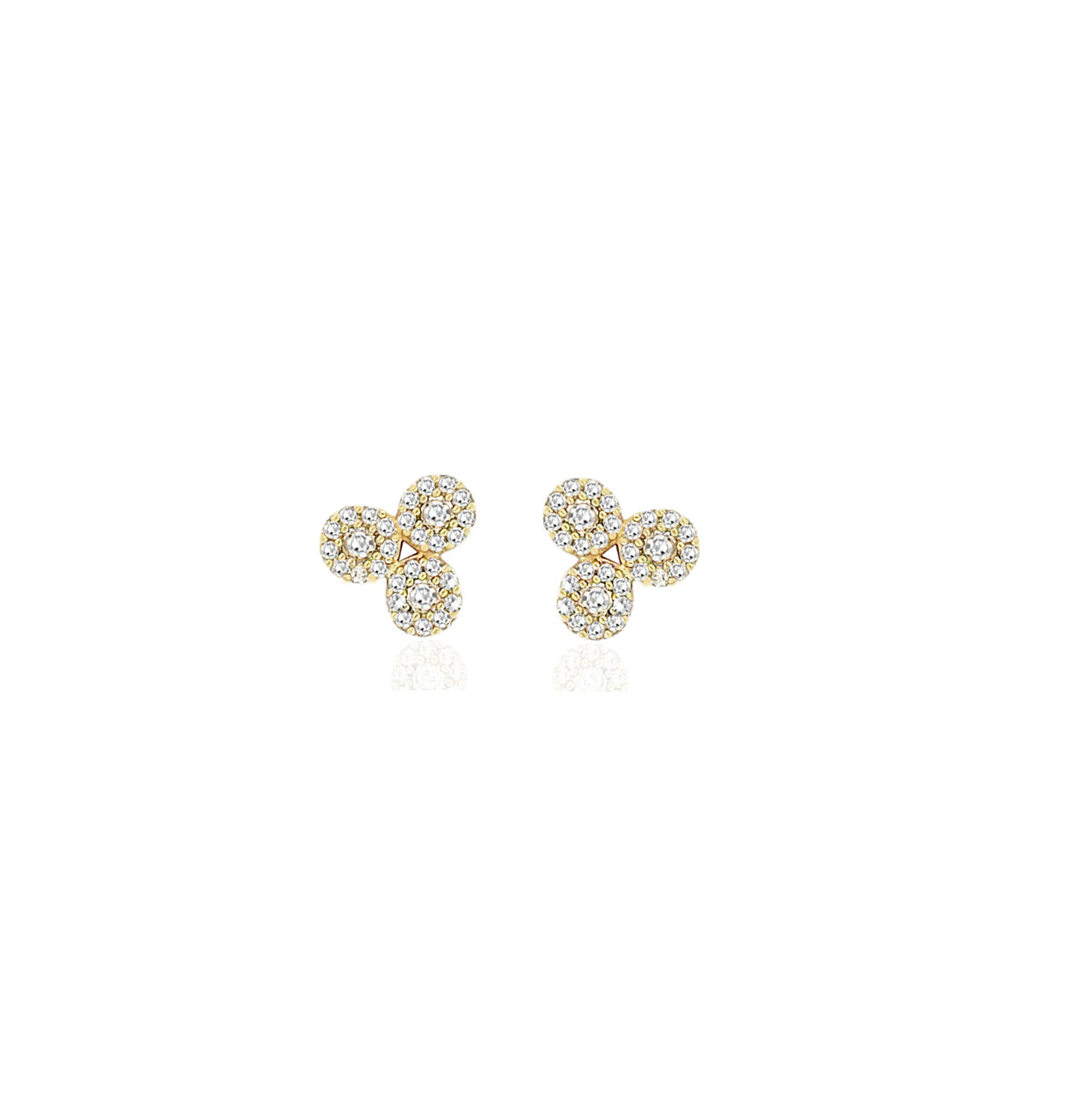 14k Pave Cluster Stud