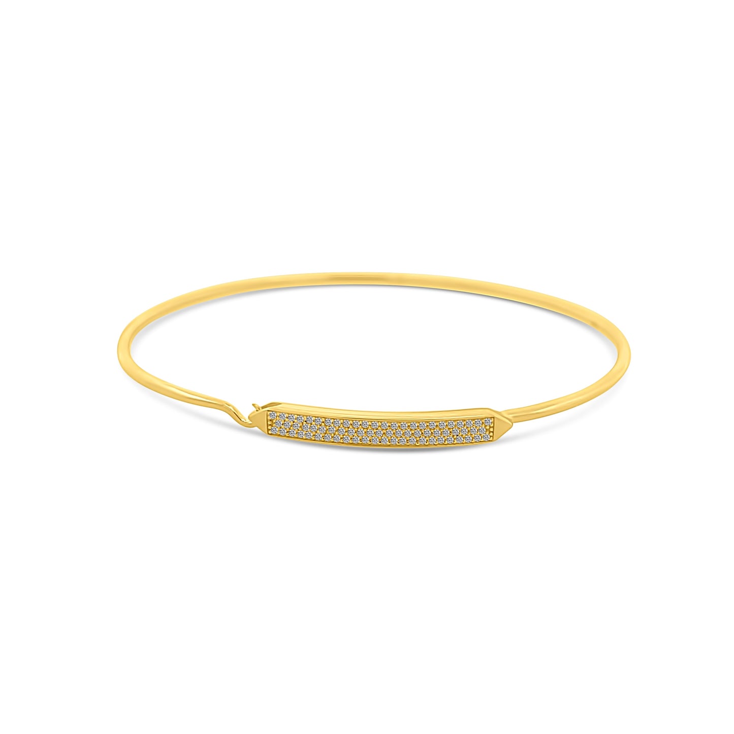 14k Diamond Bar Wire Bangle
