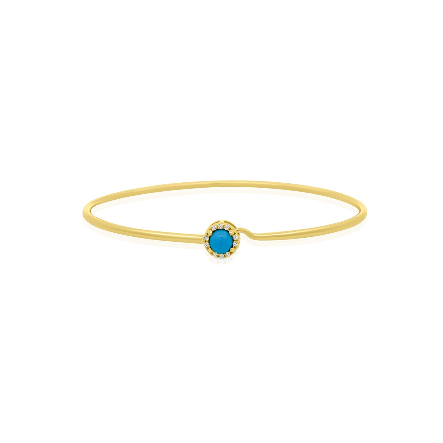 14k Turquoise Wire Bangle
