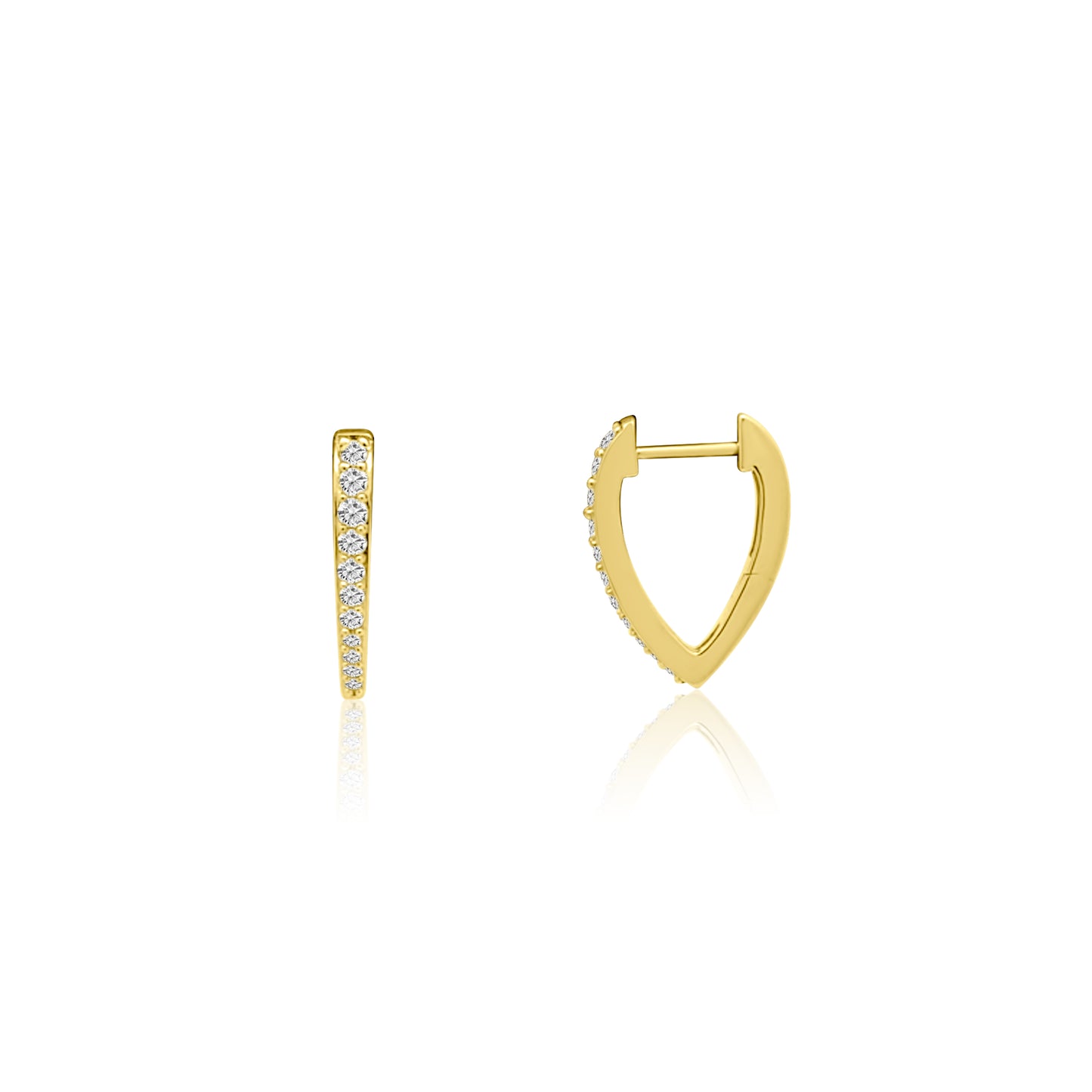 14k Pave Teardrop Huggie