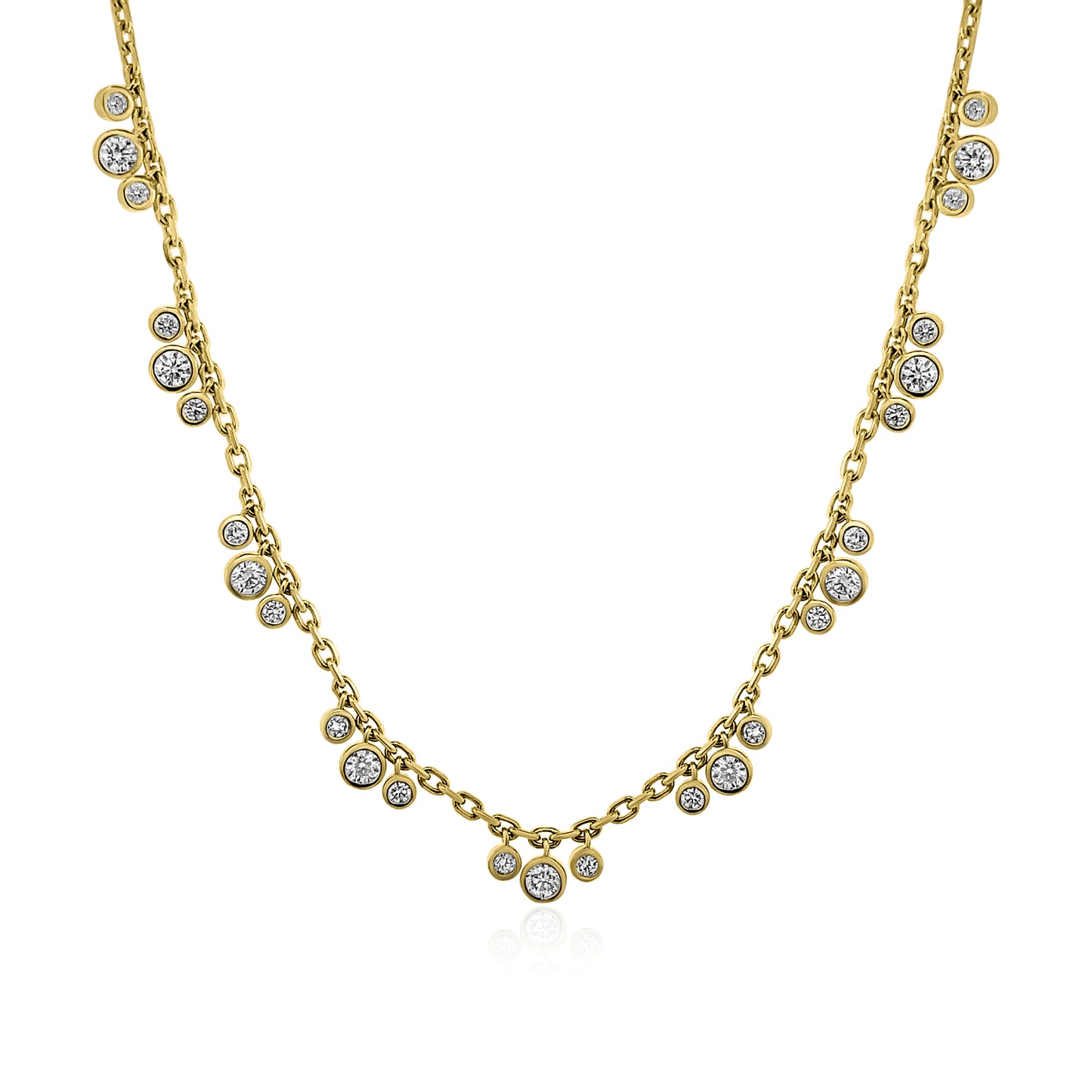 14k 3 Station Bubble Necklace