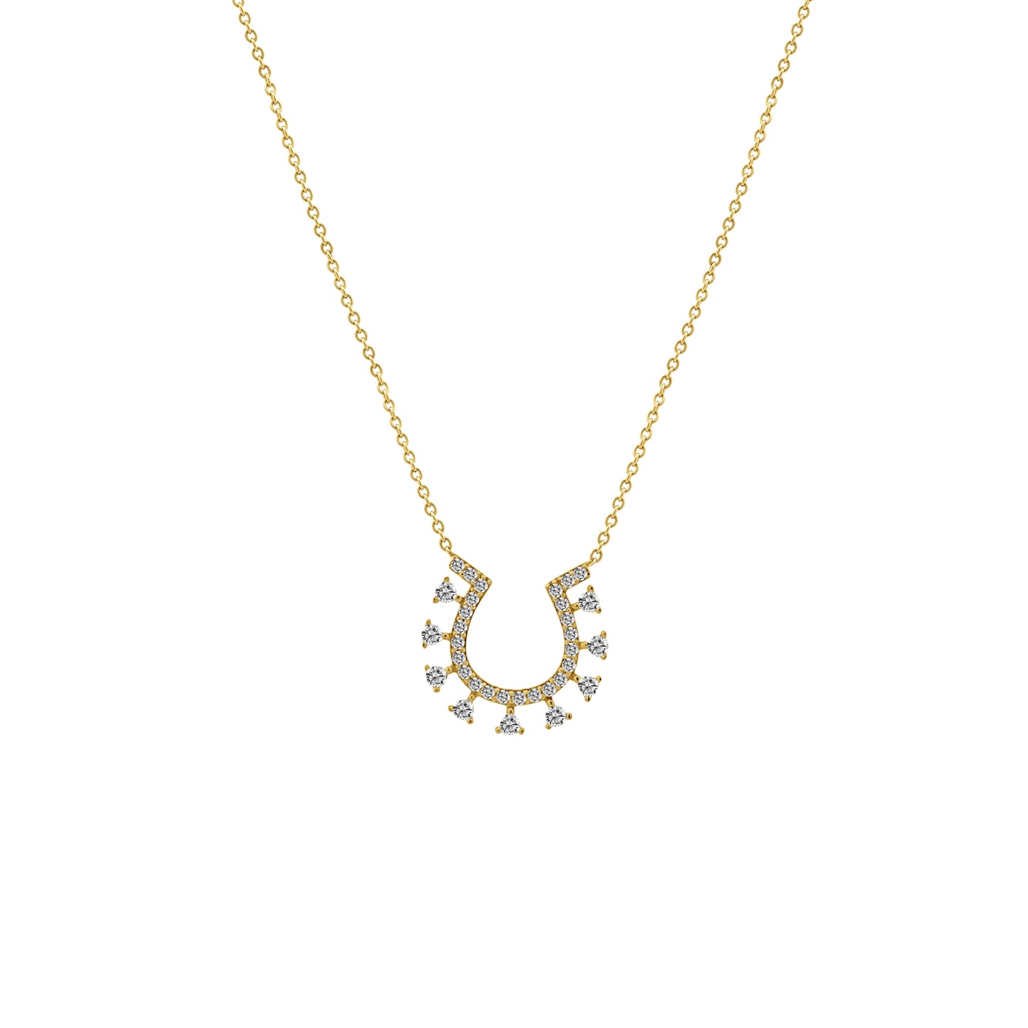 14k Diamond Horseshoe Necklace