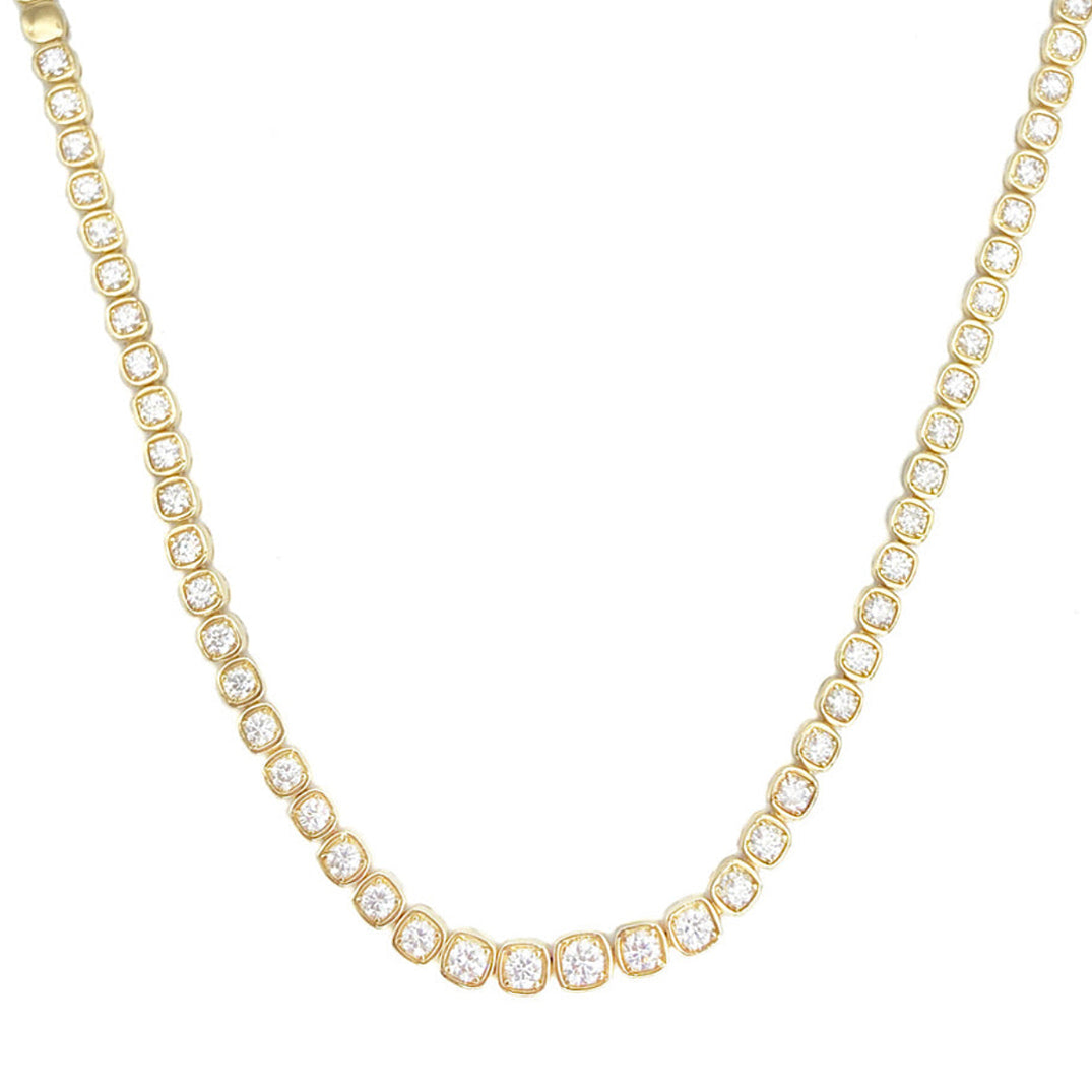 14k Diamond Bezel Necklace