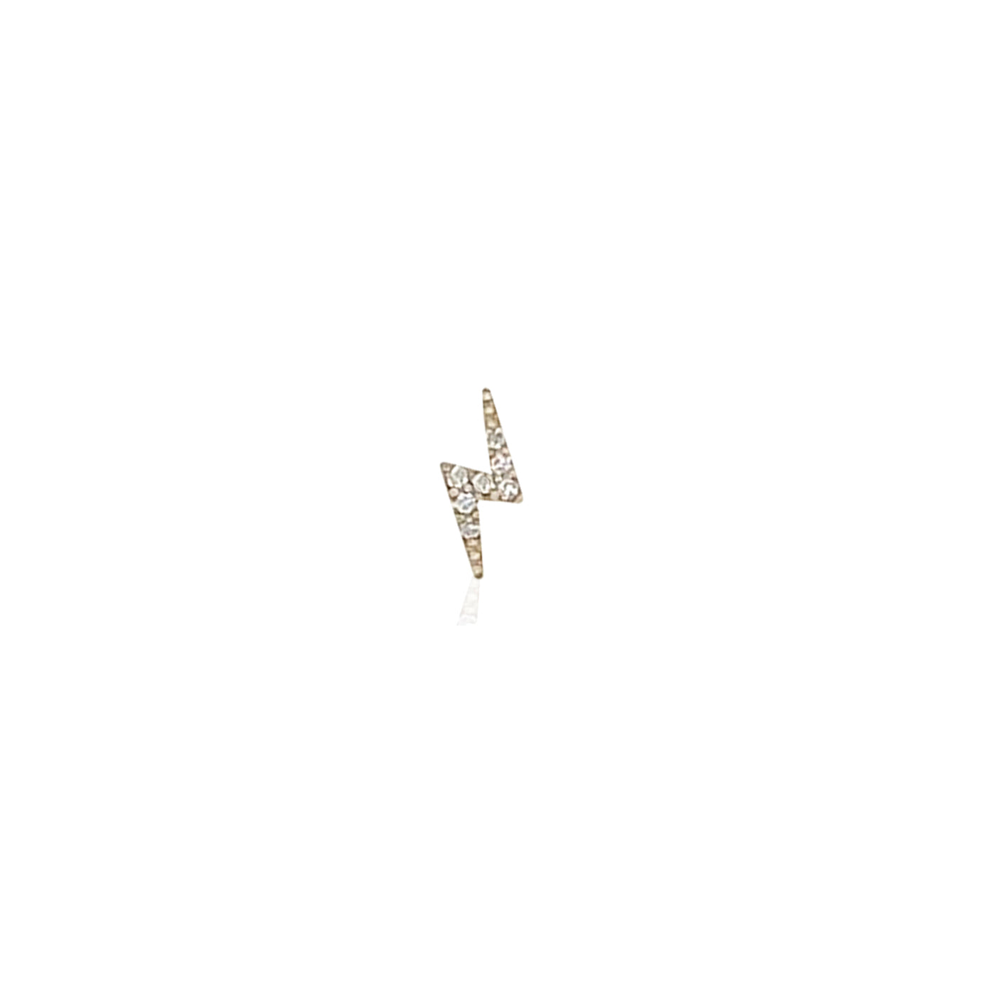 14K Lightning Bolt Single Stud
