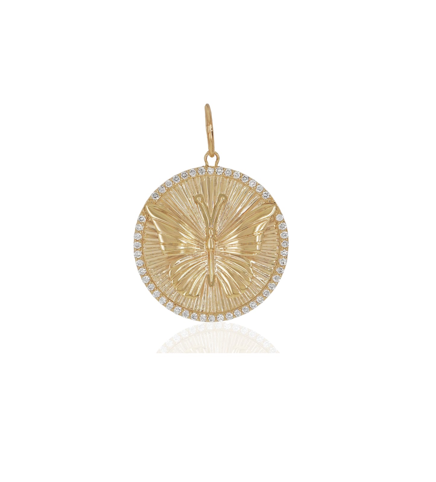 14k Butterfly Coin Pendant