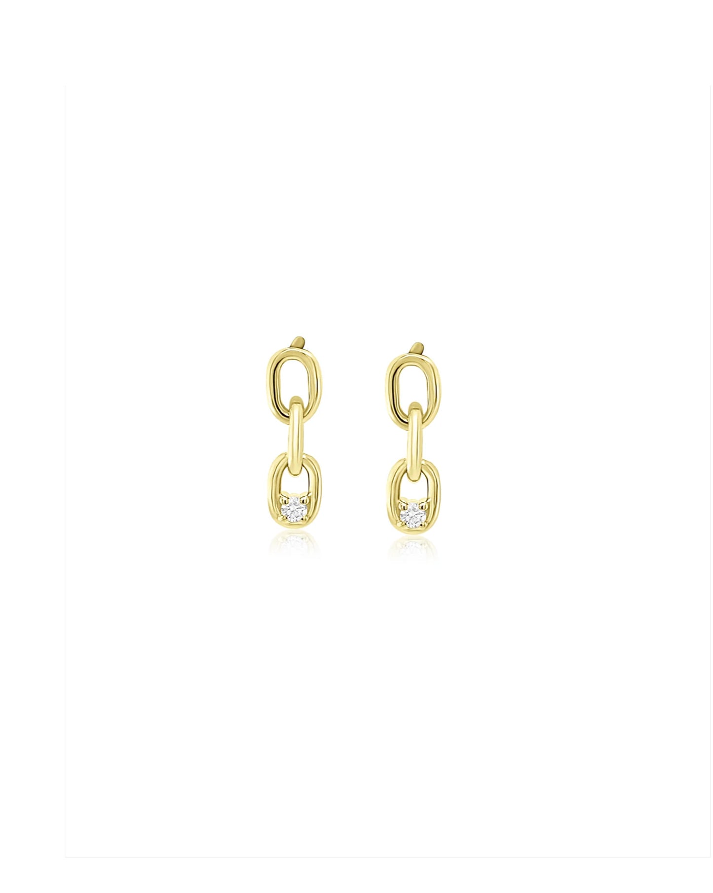 14k Drop Chain Studs
