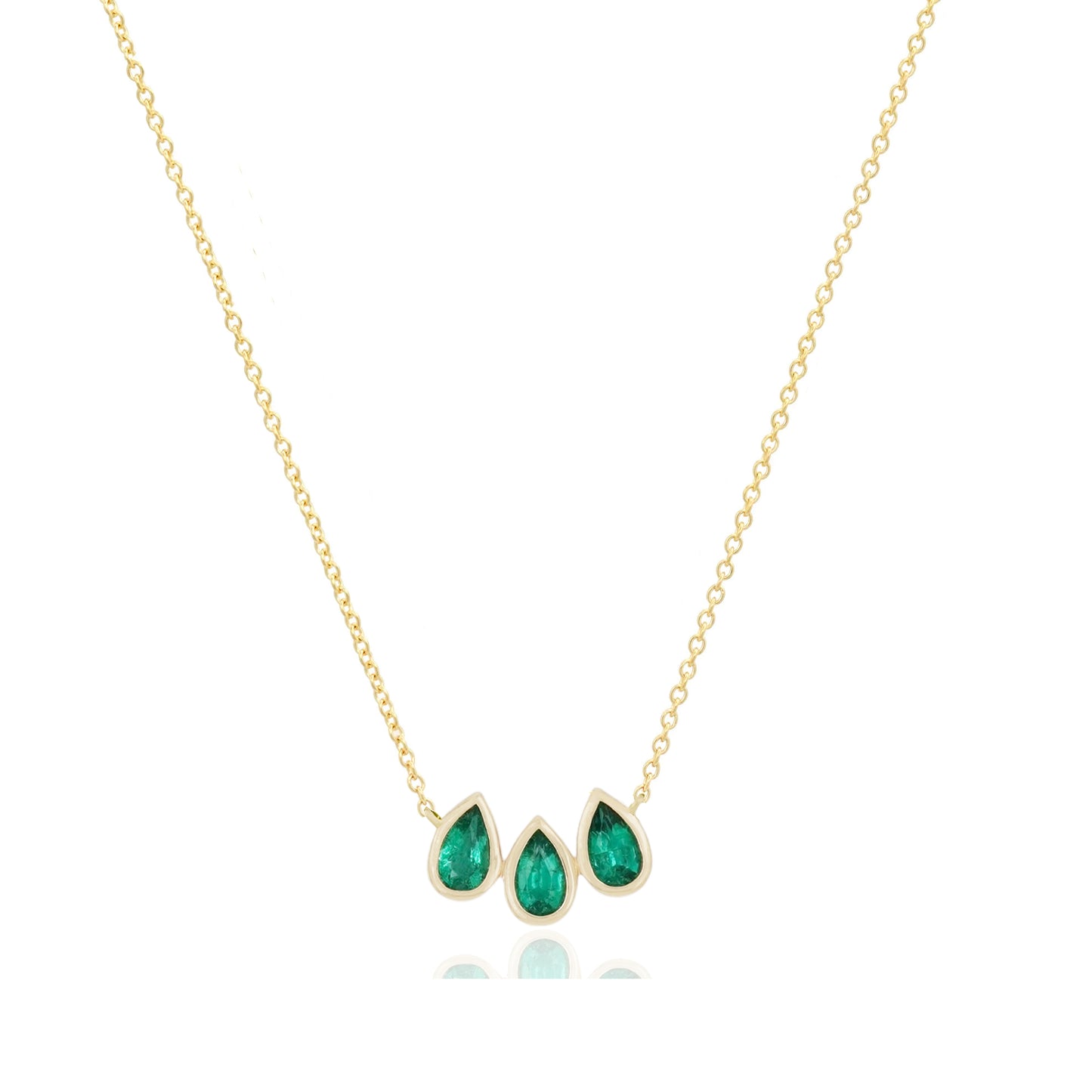 14k Emerald Rain Drop Necklace
