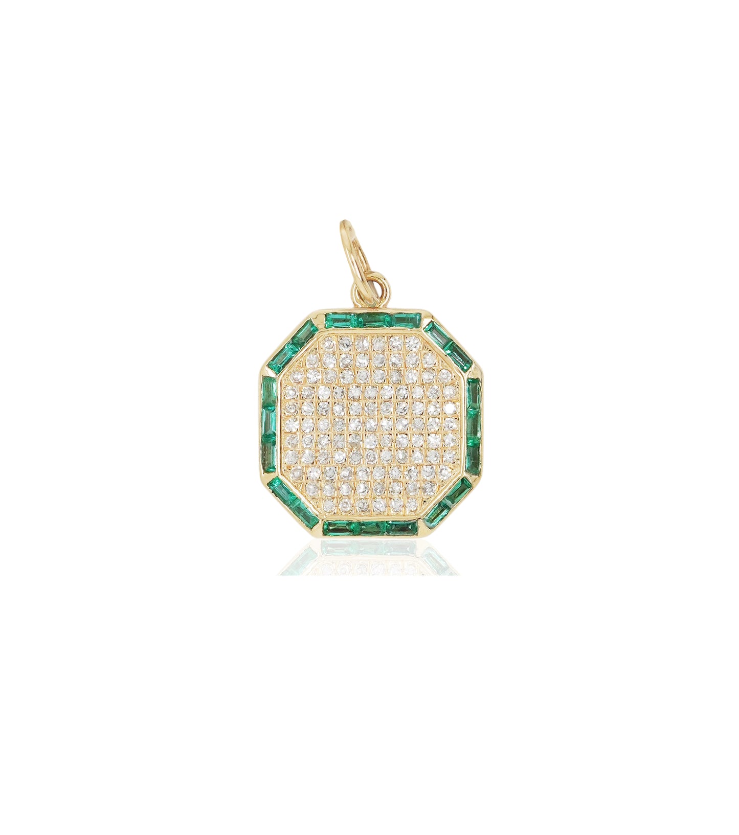 14k Emerald and Diamond Shield