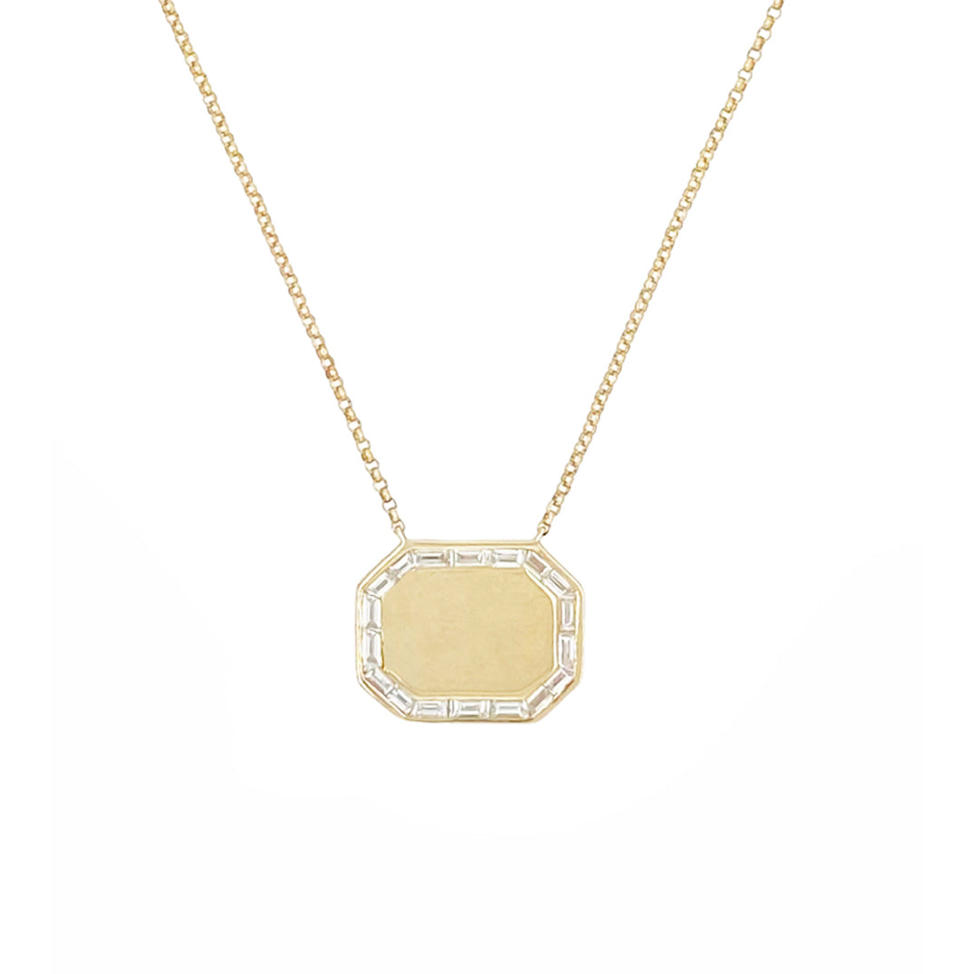 14k Gold Frame Necklace