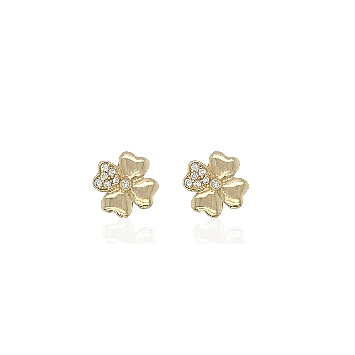 14k Clover Studs