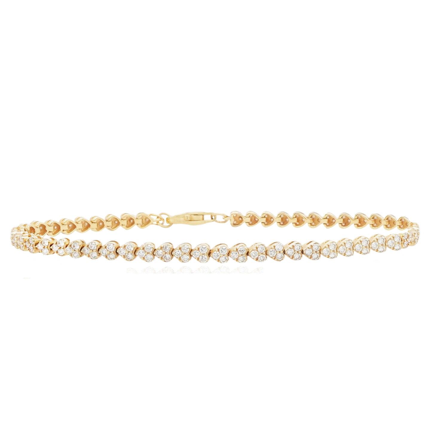 14K Heart Diamond Tennis Bracelet
