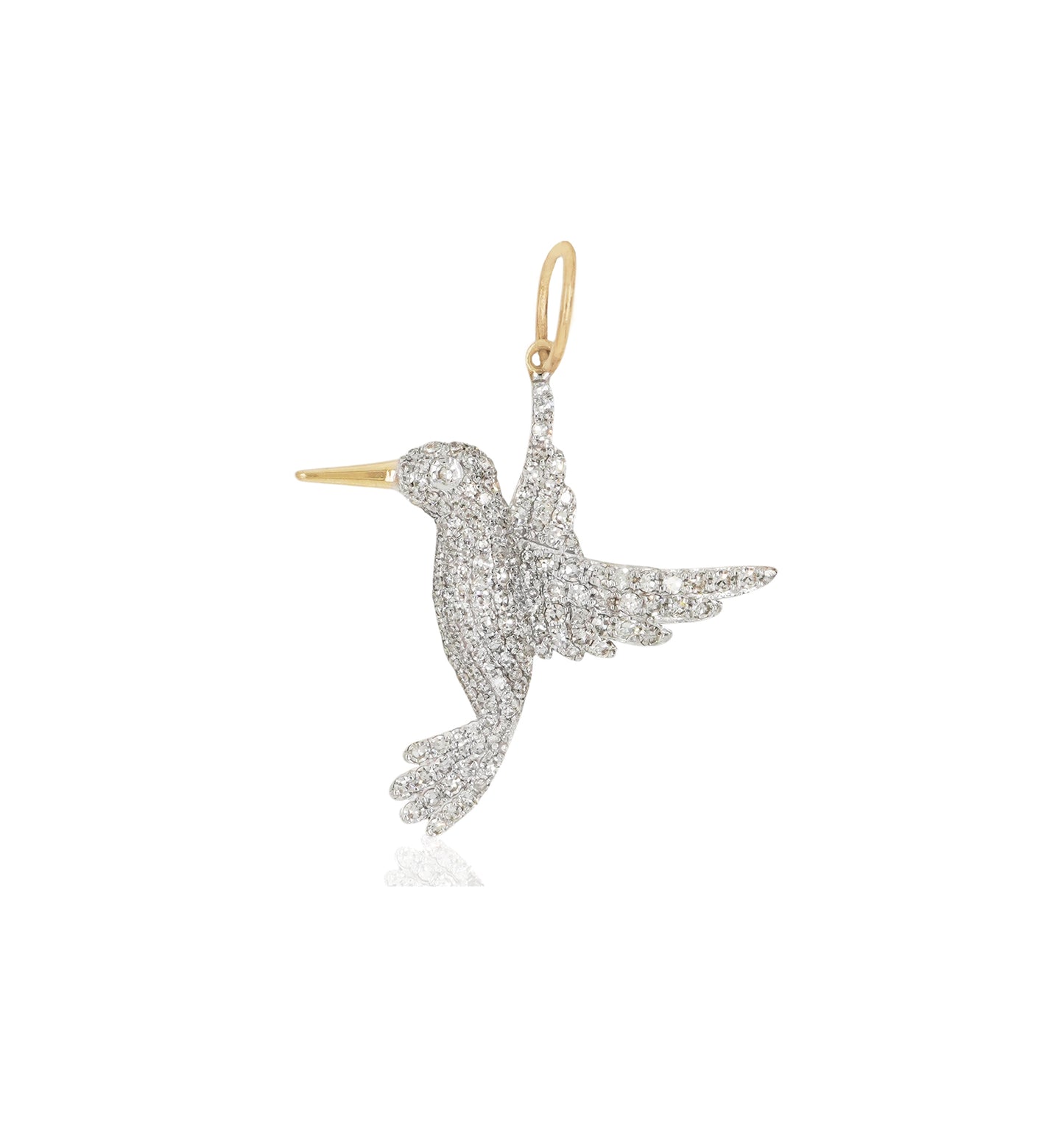 14k Pave Hummingbird Pendant