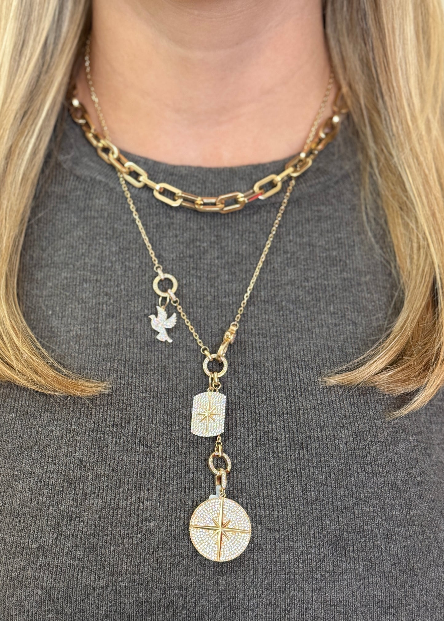 14k Compass Pendant