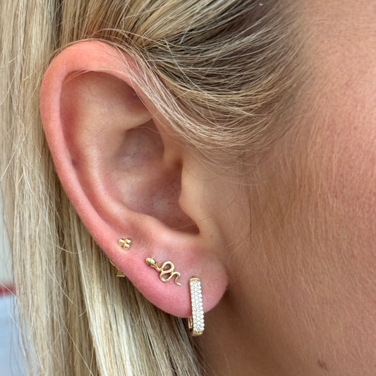 14K "The Fav" Paperclip Huggies