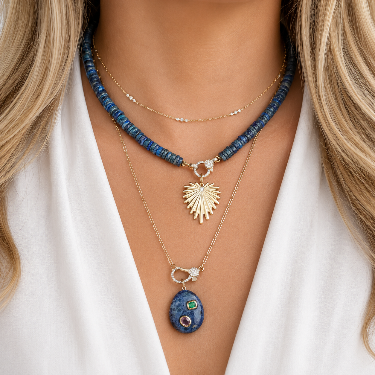 14k Sodalite Pendant