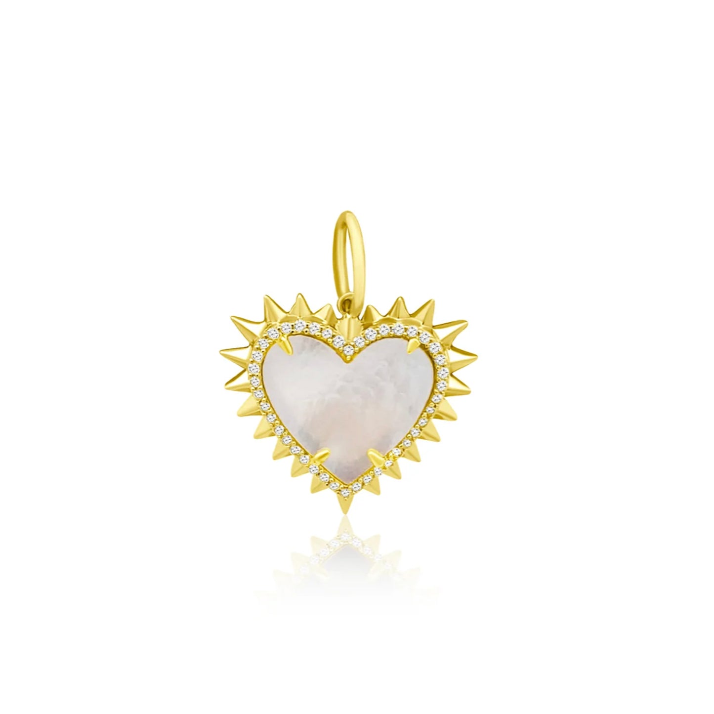 Mother of Pearl Spiked Heart Pendant