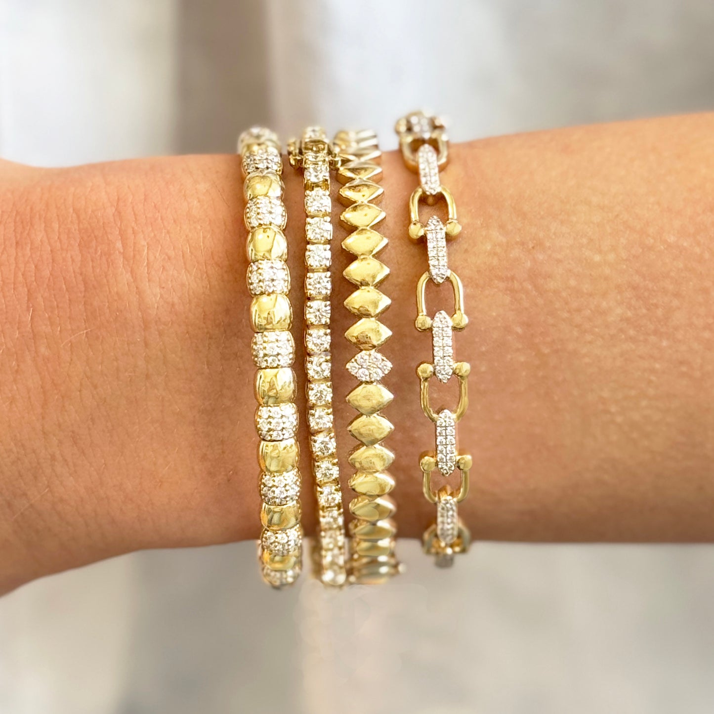 14K Marquis Diamond Bangle