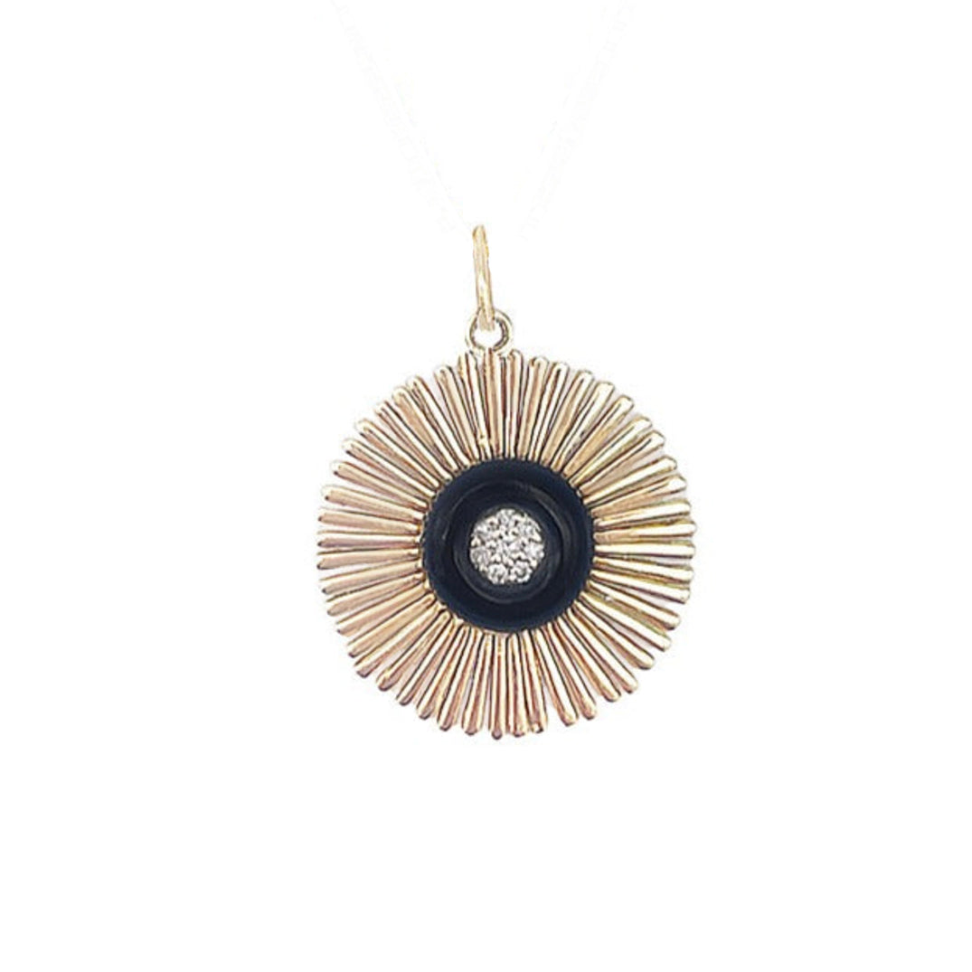 14k Onyx Starburst Pendant