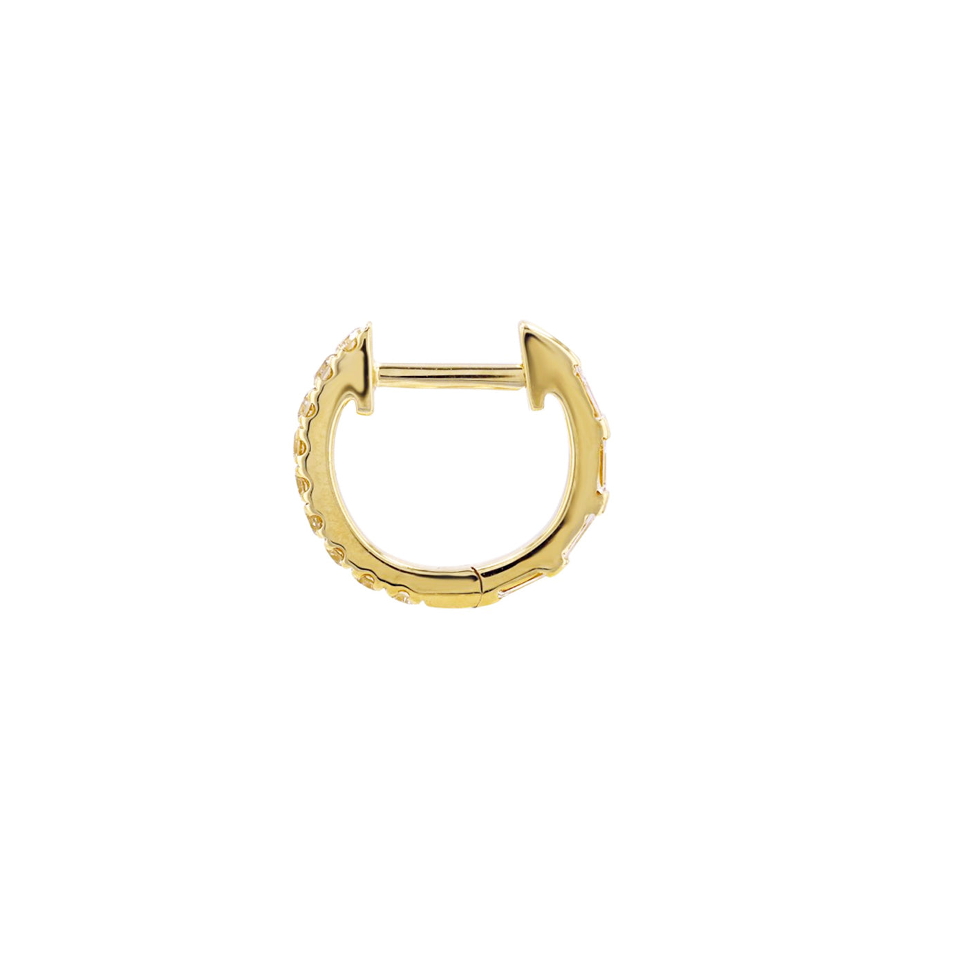 14k Reversible Huggie Pave/Baguette