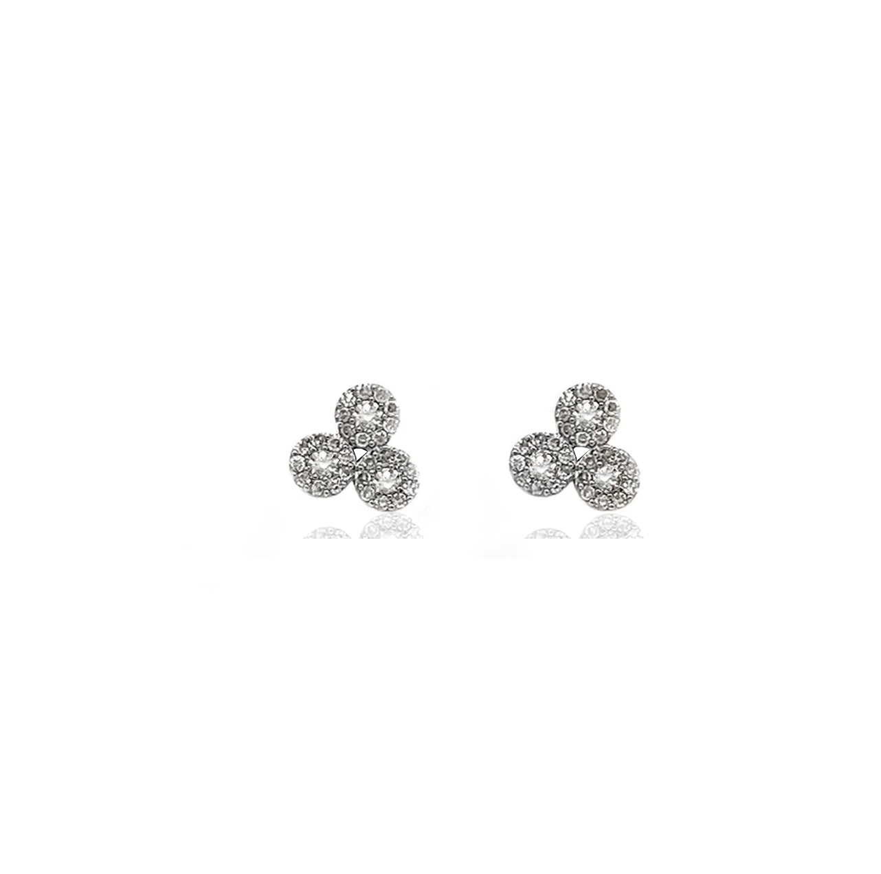 SS Diamond Three Cluster Studs