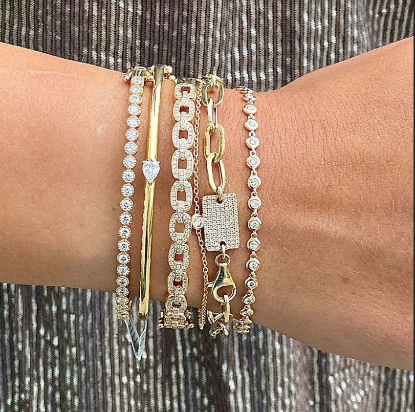 14k Bezel Tennis Bracelet