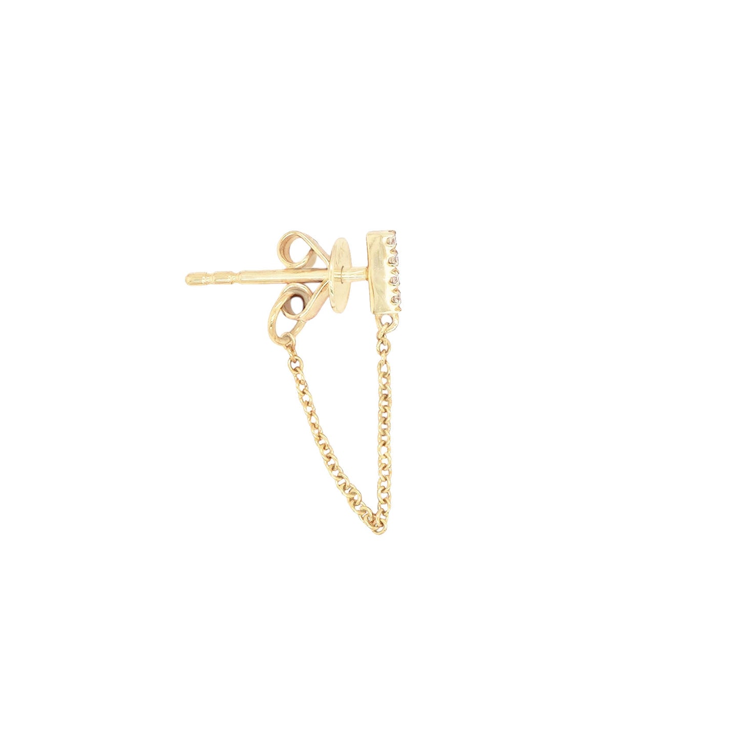 14k Diamond Bar Chain Earrings