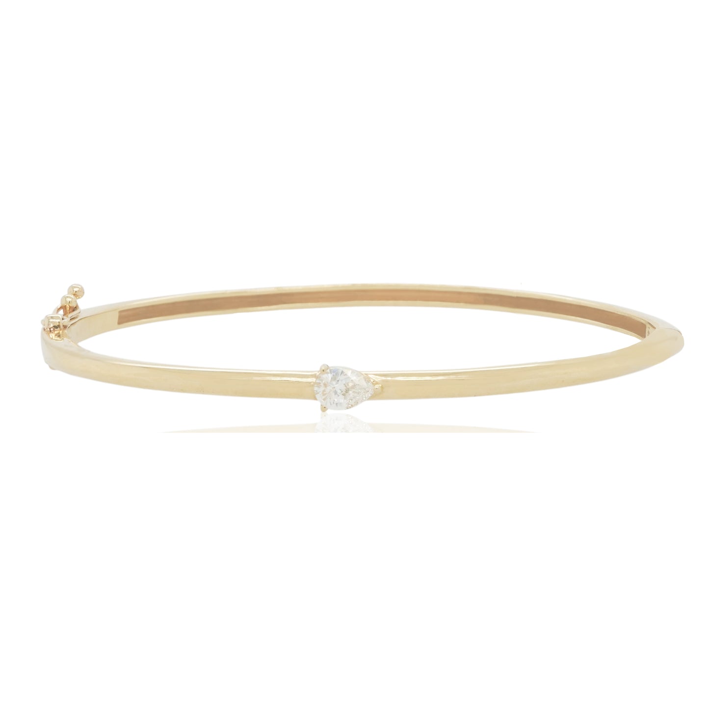 14K Single Stone Bangle