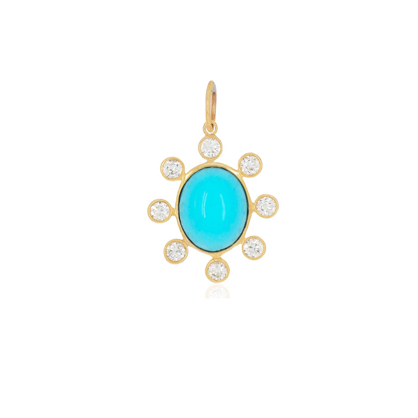 14k Gold Turquoise Pendant