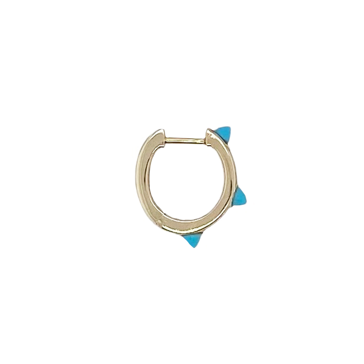 14k Turquoise Spike Huggies