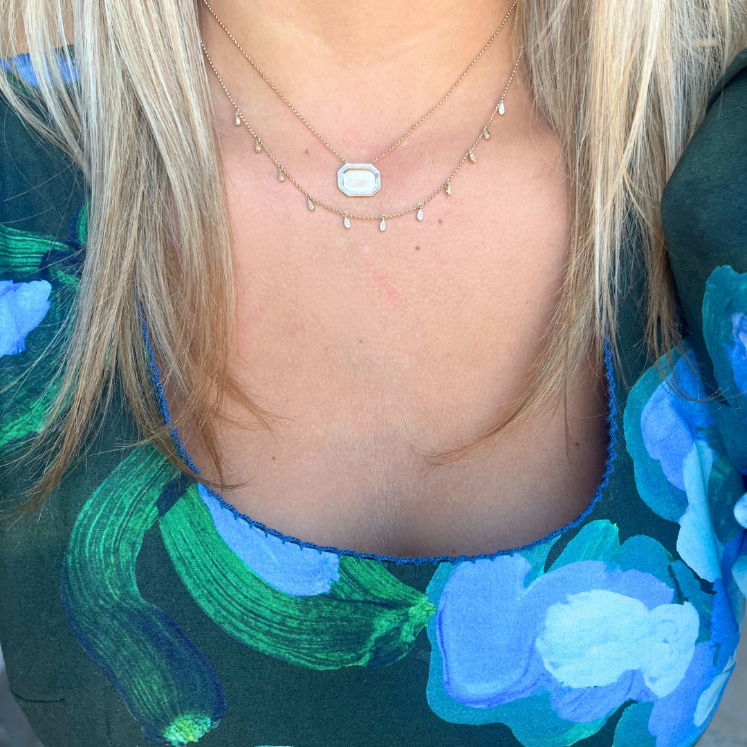 14k Gold Frame Necklace