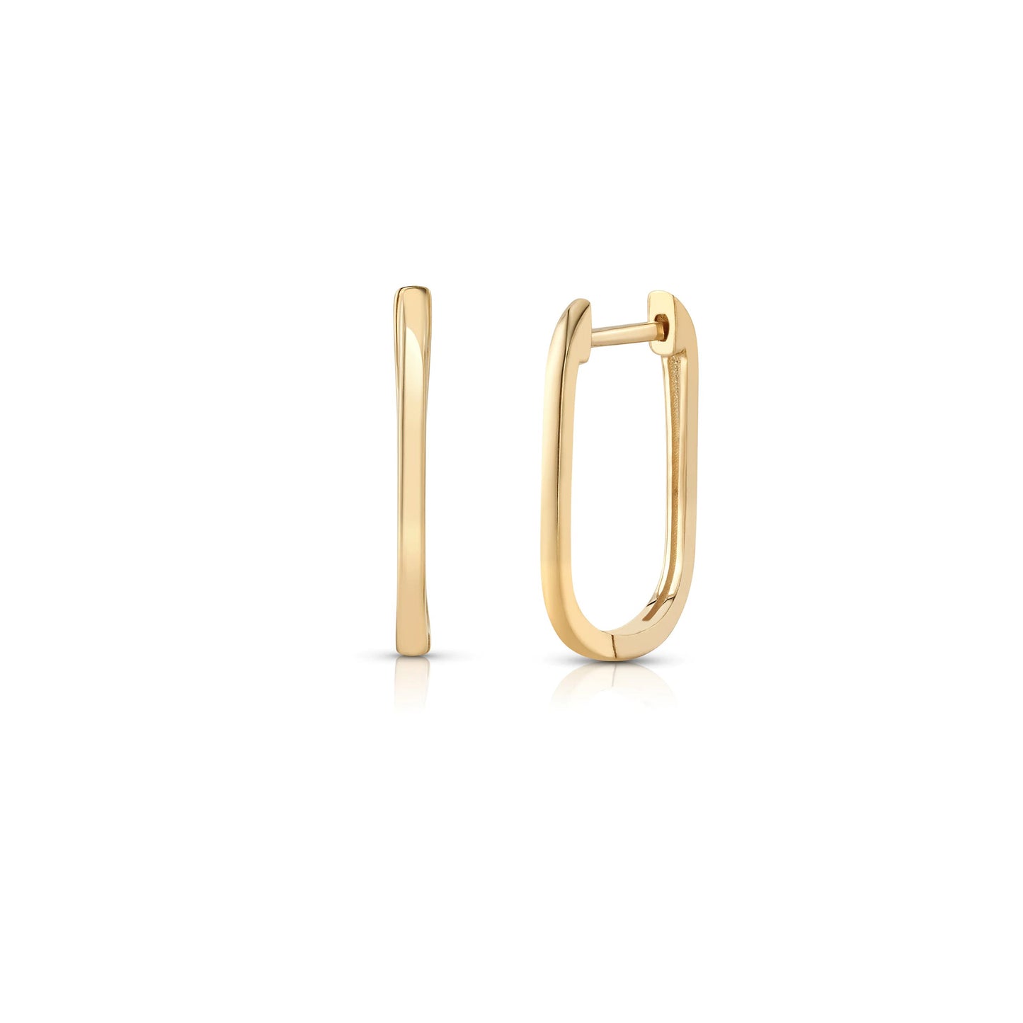 14K Gold Paperclip Huggies