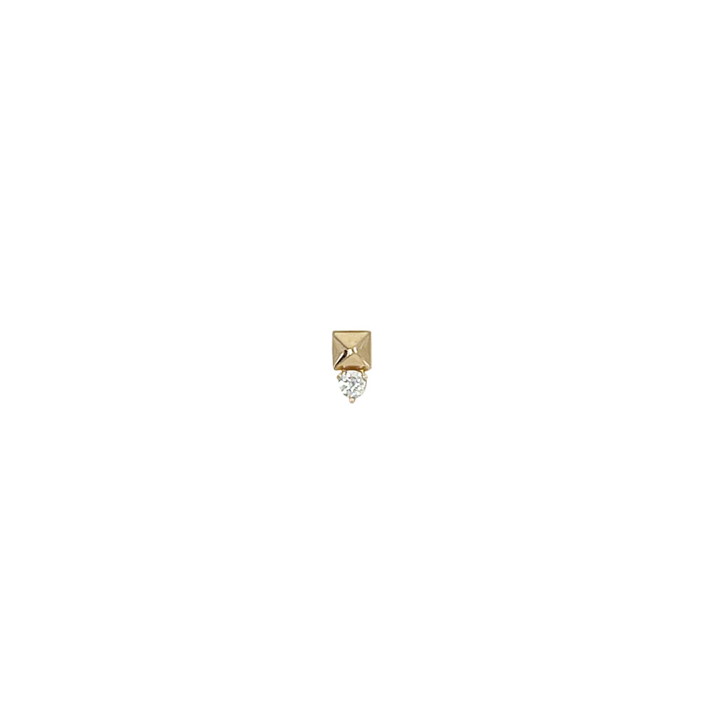 14k Pyramid Drop Single Stud
