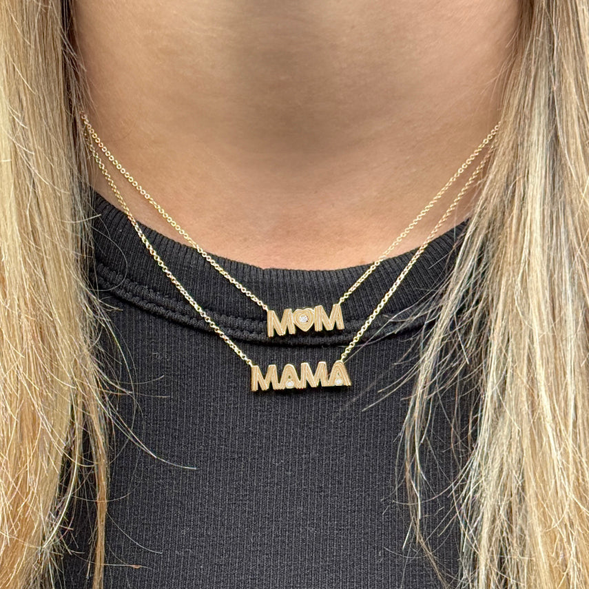 14K Retro MOM Necklace