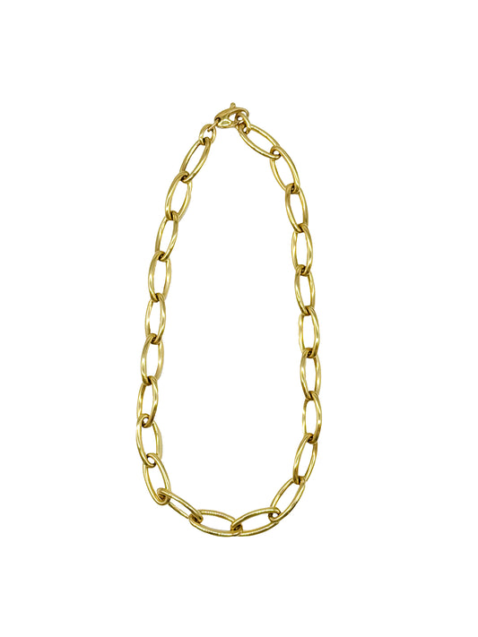14k Large Puffy Oval Chain