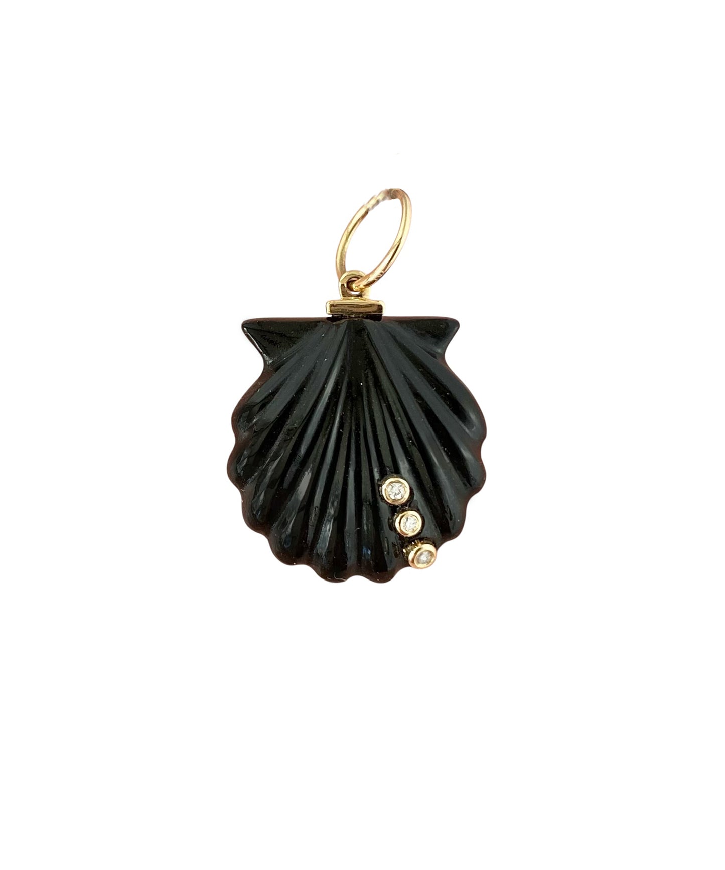 14k Black Onyx Shell Pendant