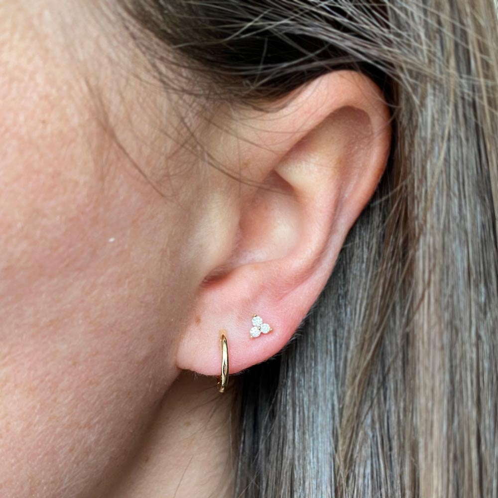 14K Diamond Cluster Stud