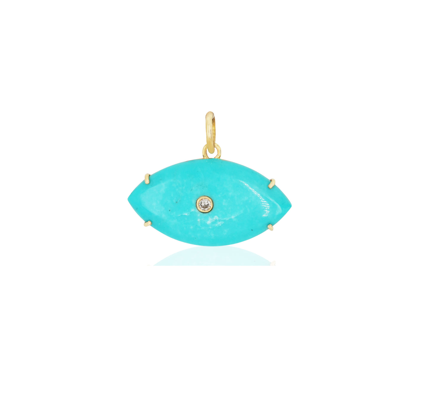 14k Turquoise Evil Eye Pendant