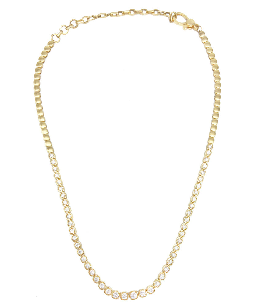 14k Diamond Bezel Necklace
