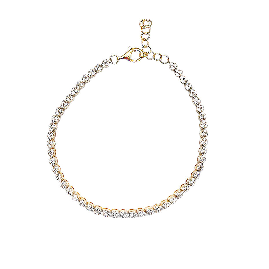 14K Heart Diamond Tennis Bracelet