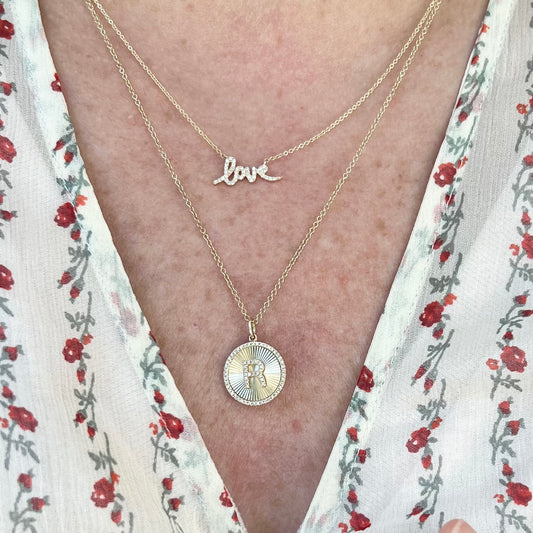 14k Initial Coin Necklace