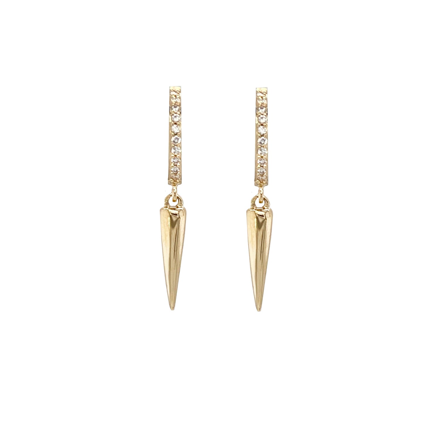 14k Gold Spike Huggies