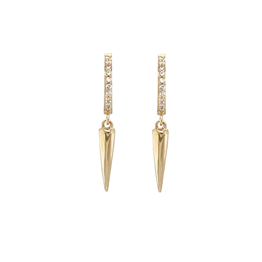 14k Gold Spike Huggies