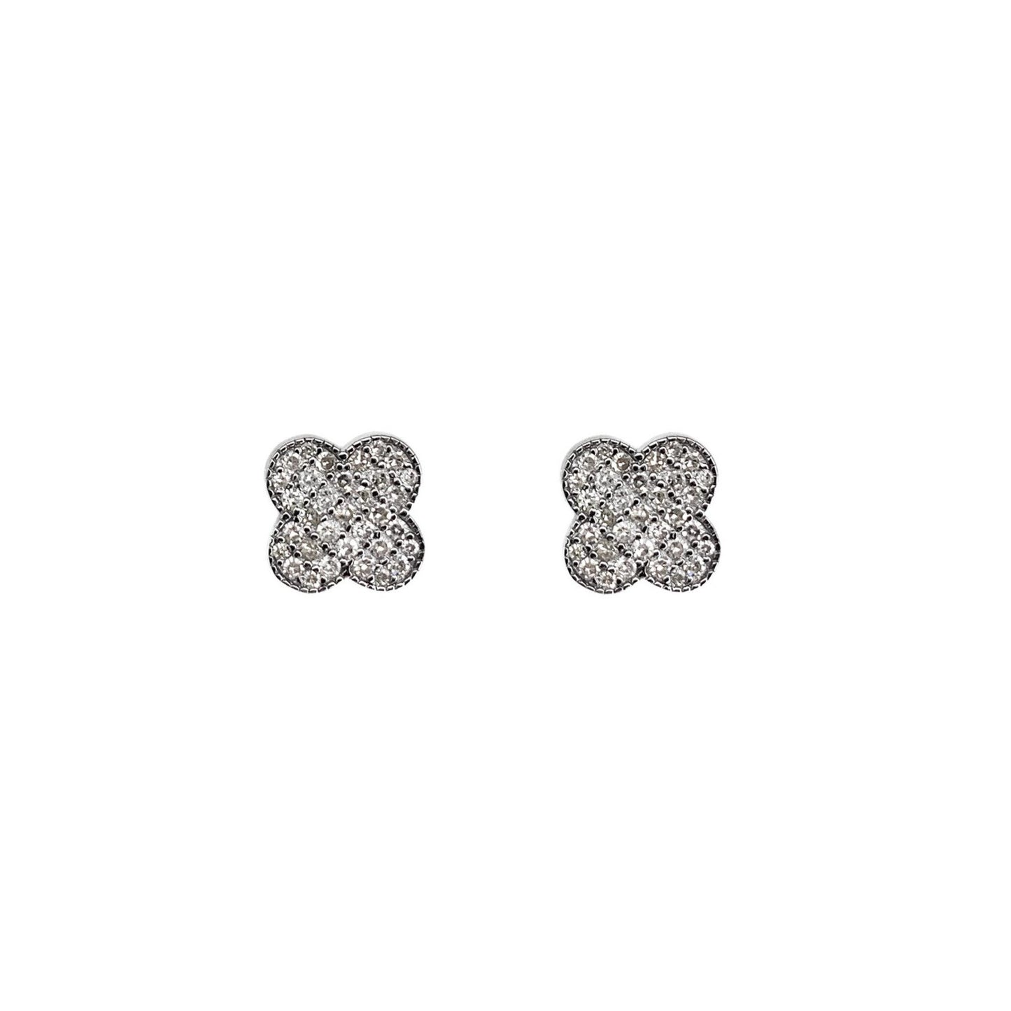 Diamond Clover Studs