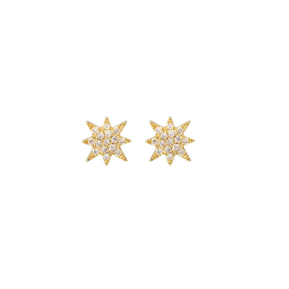 14K Gold Starburst Studs