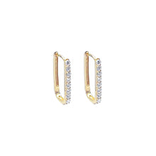 Load image into Gallery viewer, 14K Diamond Paperclip Huggies
