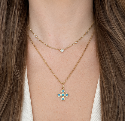 14k Graduating Bezel Necklace