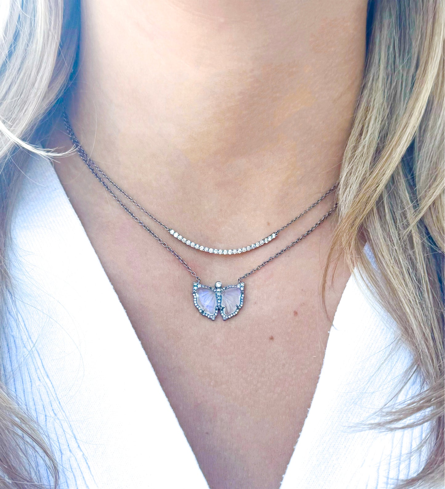 Moonstone Butterfly Necklace