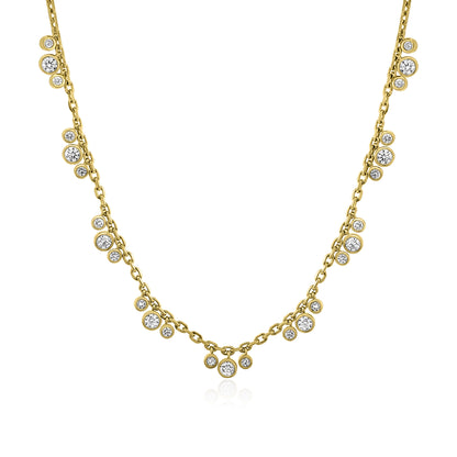 14k 3 Station Bubble Necklace