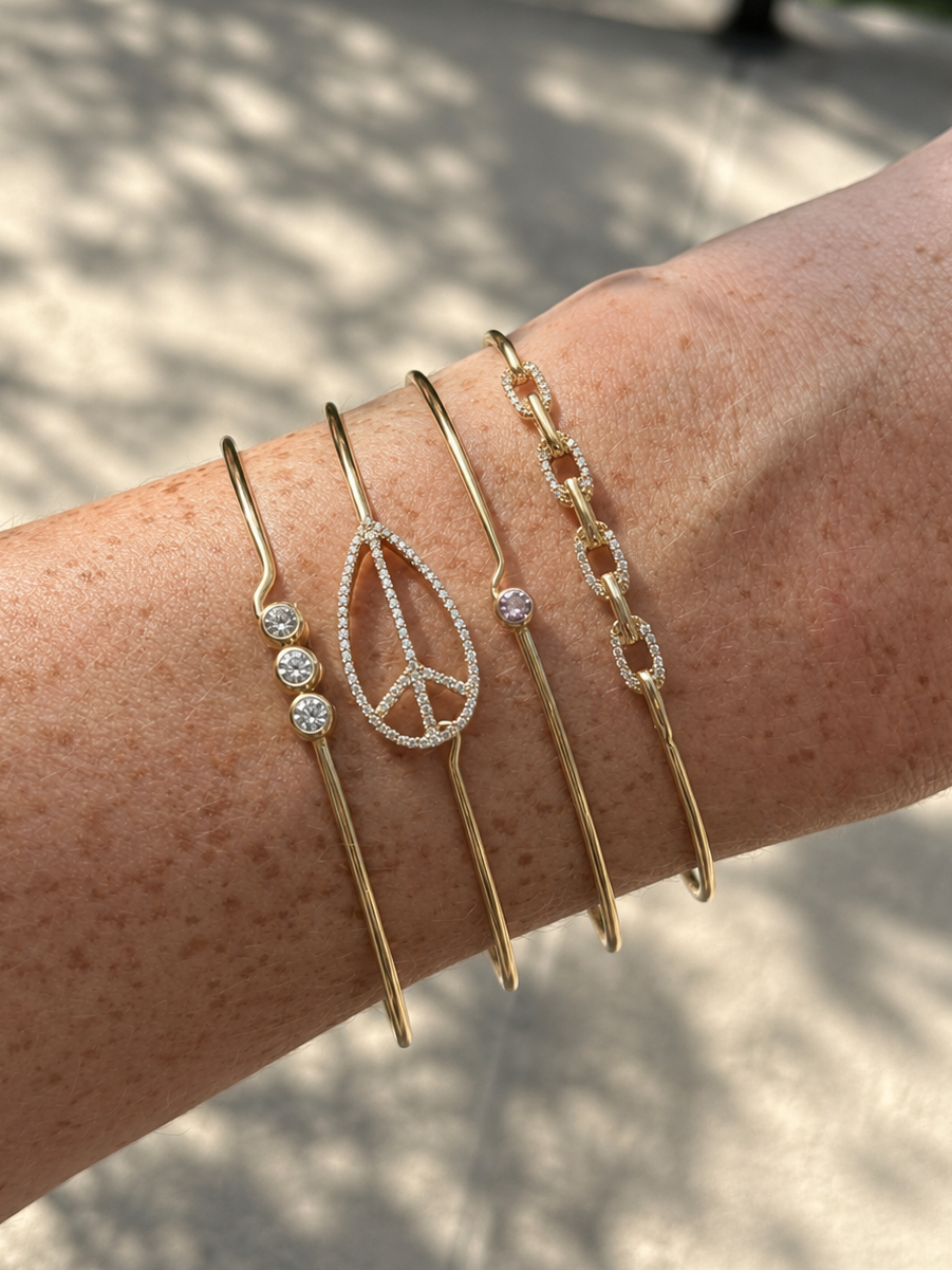 14k Chain Link Wire Bangle