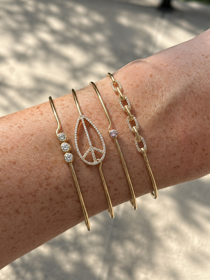 14k Chain Link Wire Bangle
